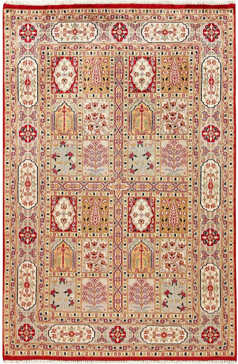 Pakistani Bakhtiar Rug 4' x 6'1" Hand-Knotted | No. 56801