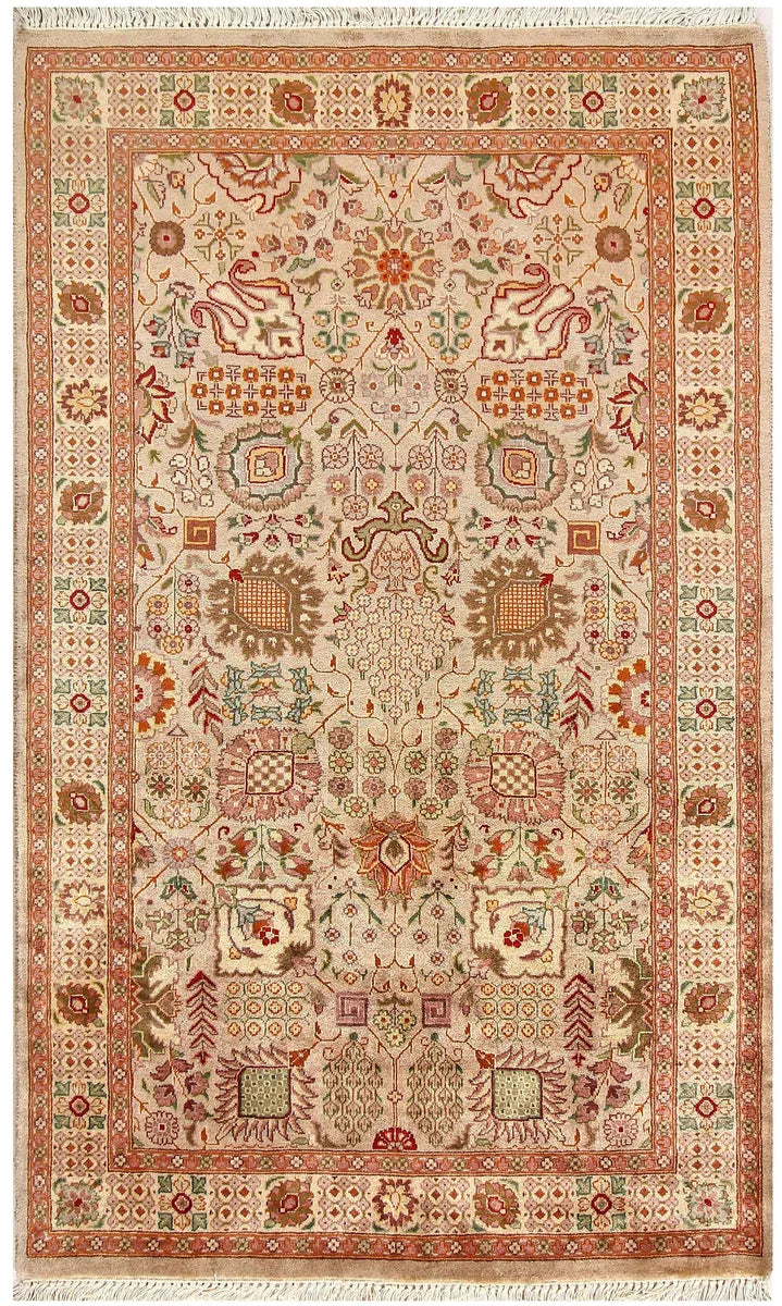 Brown Afghan Mahal Rug 3' 1 x 5' 1 Hand-Knotted | No. 56852