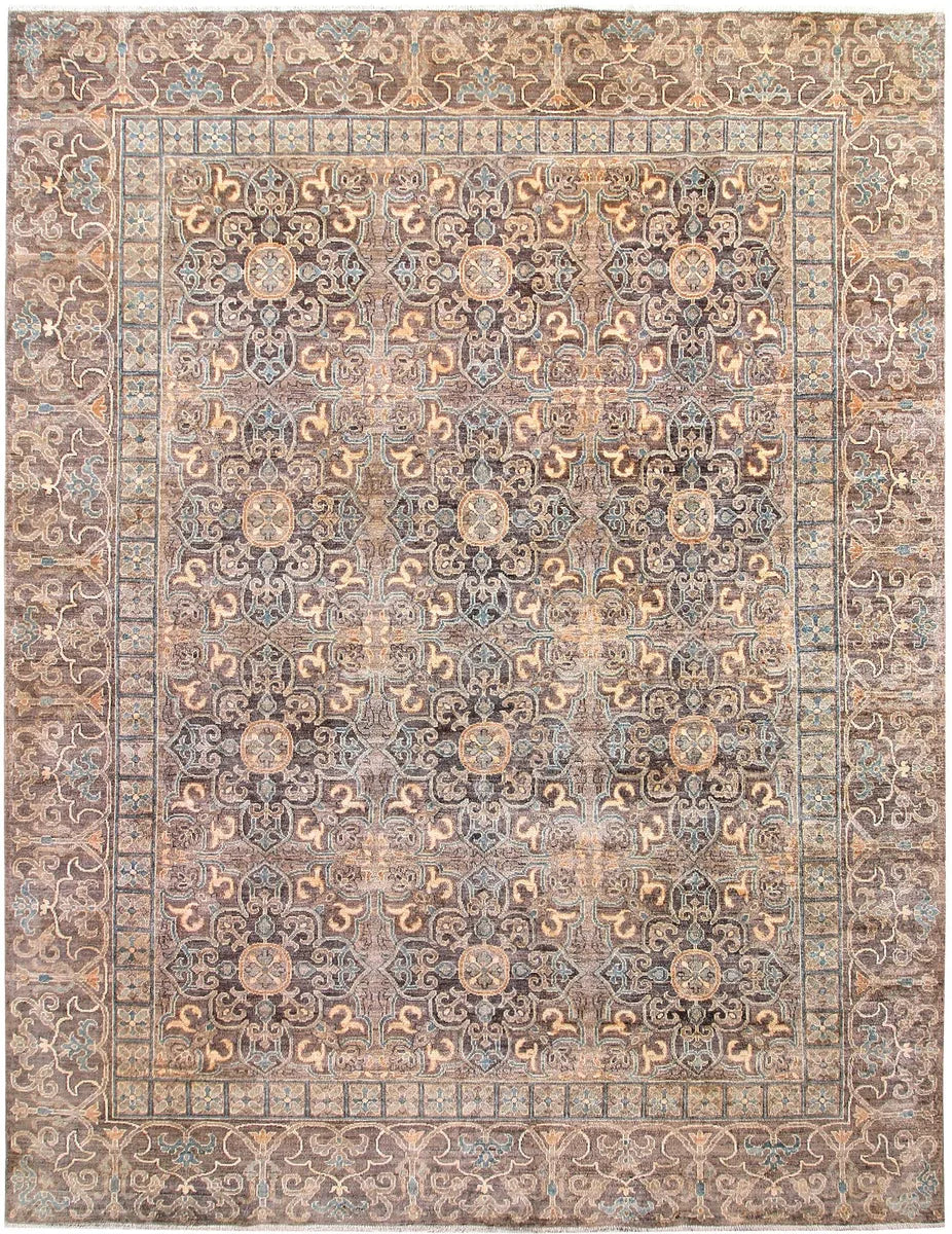 Beige Oushak Rug 8' 2 x 10' 2 Hand-Knotted | No. 57721