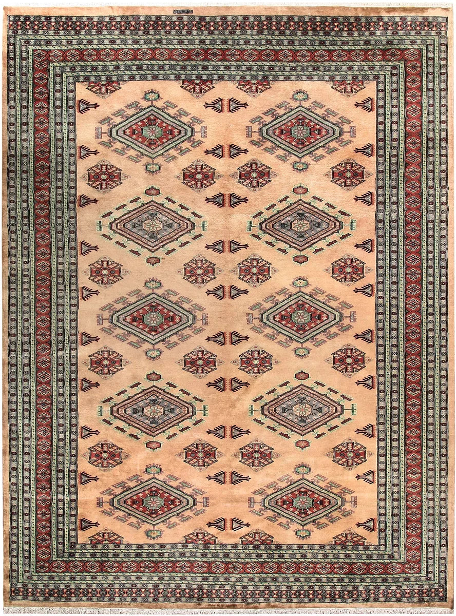 Beige Caucasian Oriental Rug 8' 2" x 11' Hand-Knotted | No. 58440