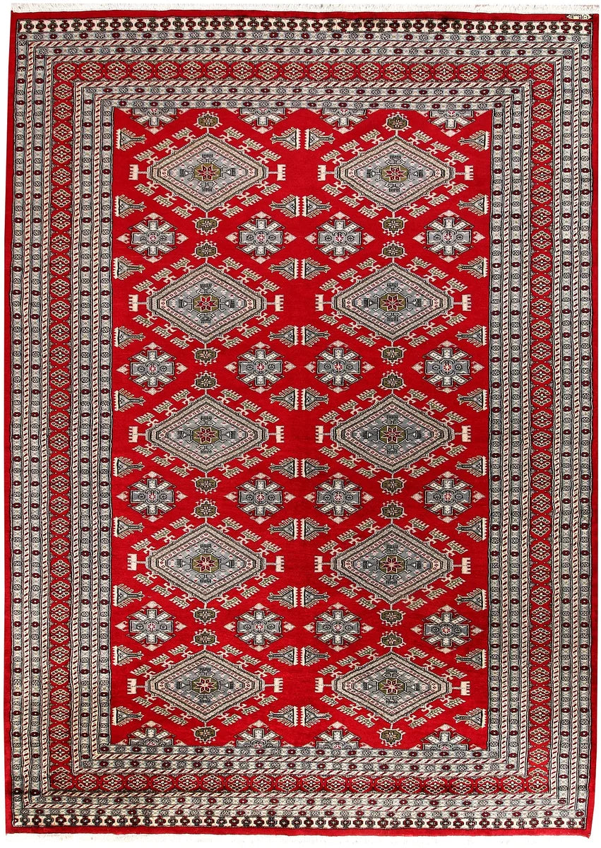 Red Caucasian Oriental Rug 8' x 11' 5" Hand-Knotted | No. 58479