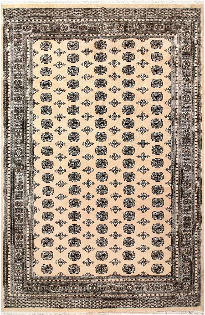 Brown Pakistani Bokhara Rug 7' 11" x 12' 2" Hand-Knotted | No. 59533