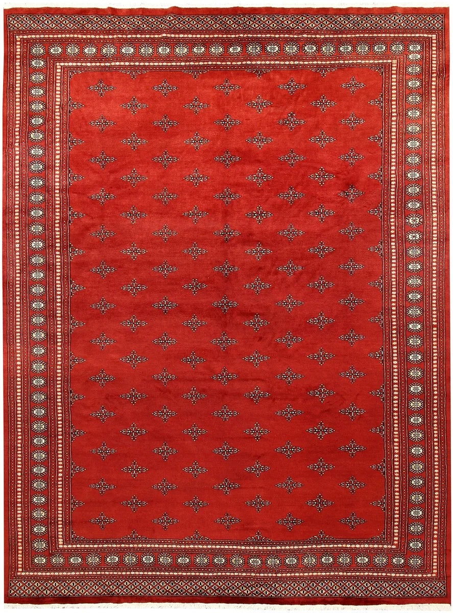 Red Afghan Butterfly Rug 9' 1" x 12' 1" Hand-Knotted | No. 59905
