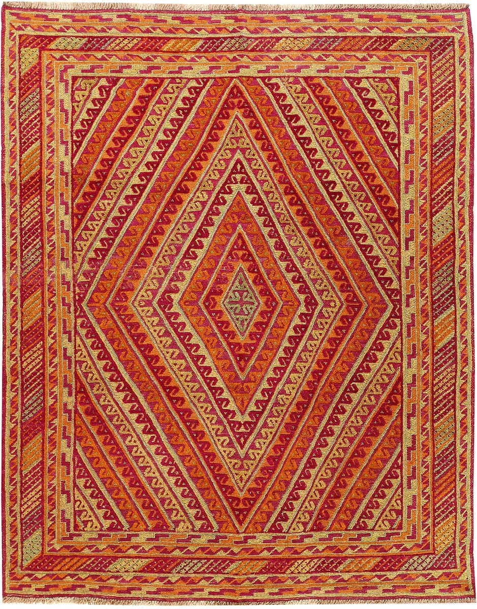 Afghan Mashwani Rug 4' 9 x 5' 9 Hand-Knotted | No. 61903
