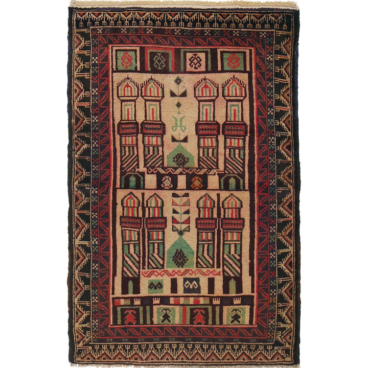 Handmade Prayer Rug 3' 2" x 4' 9" - No. AL86633