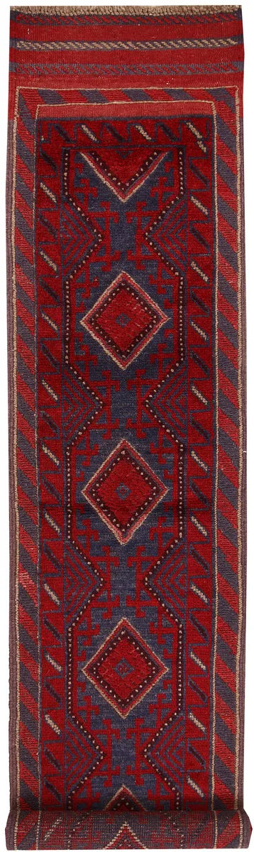 Red Afghan Mashwani Rug 1' 10" x 7' 11" Hand-Knotted | No. 63182