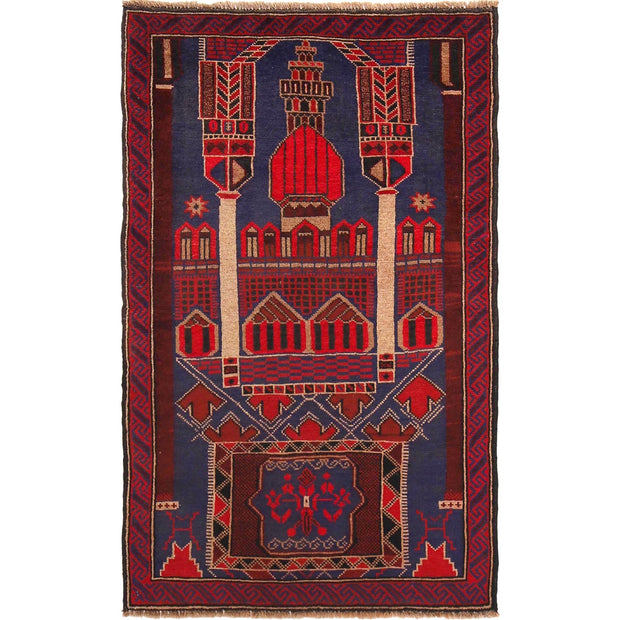 Handmade Prayer Rug 2' 11" x 4' 7" - No. AL98291