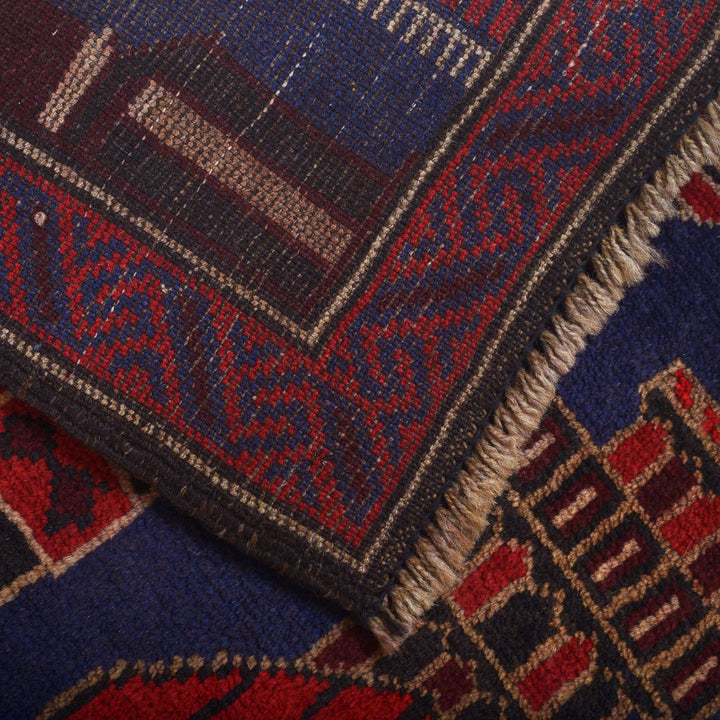 Afghan Prayer Rug 2' 11" x 4' 7" Hand-Knotted pattern