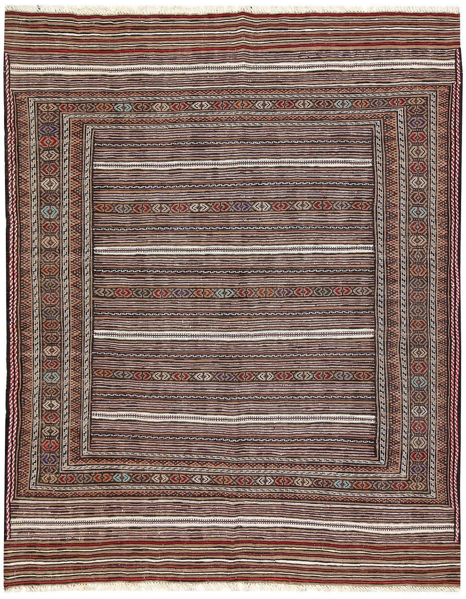 Afghan Maliki Rug 4' 8" x 5' 11" Hand-Knotted | No. 63948
