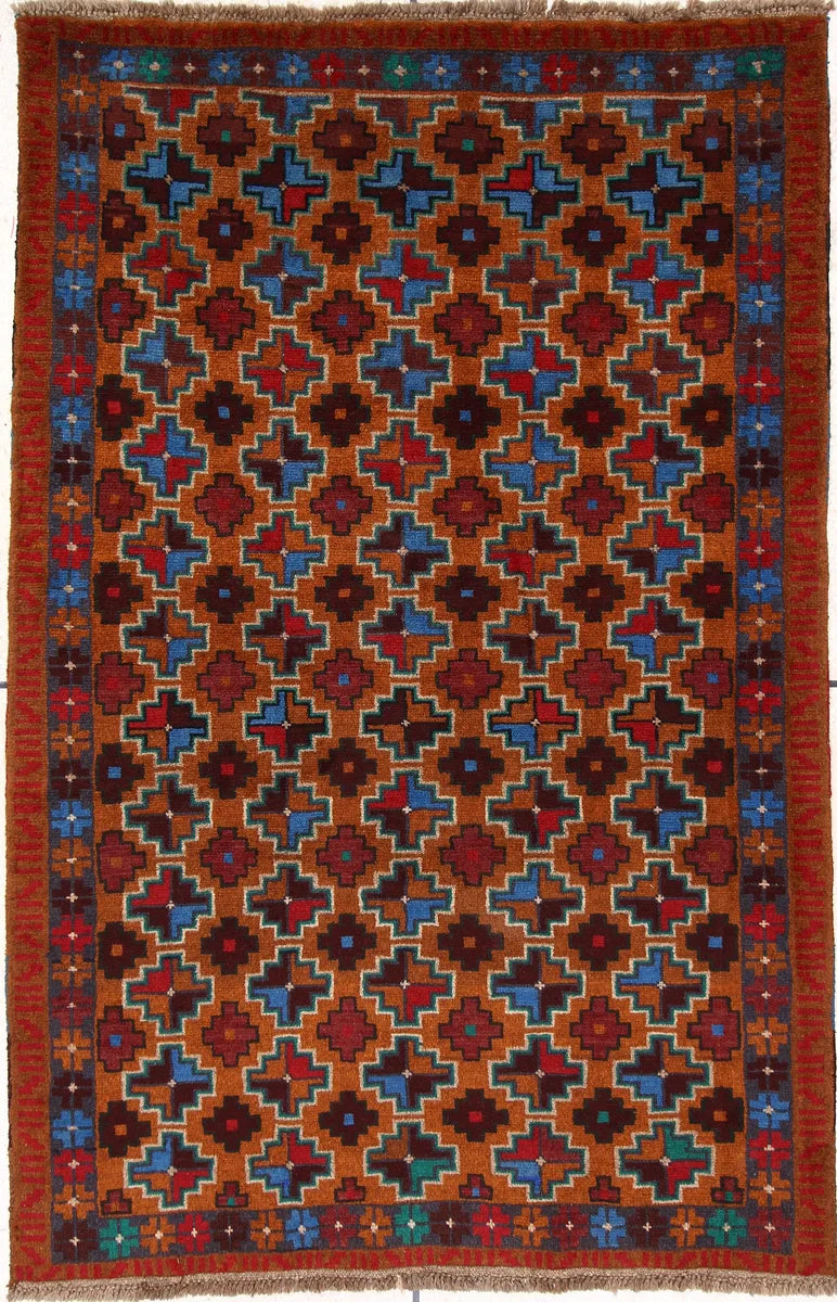Afghan Baluchi Rug 4' x 6' Hand-Knotted | No. 64040