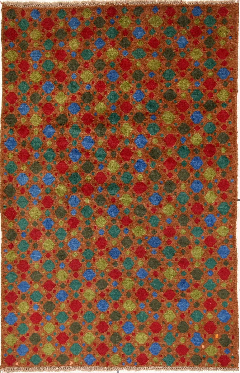 Afghan Baluchi Rug 3'11" x 5'7" Hand-Knotted | No. 64046