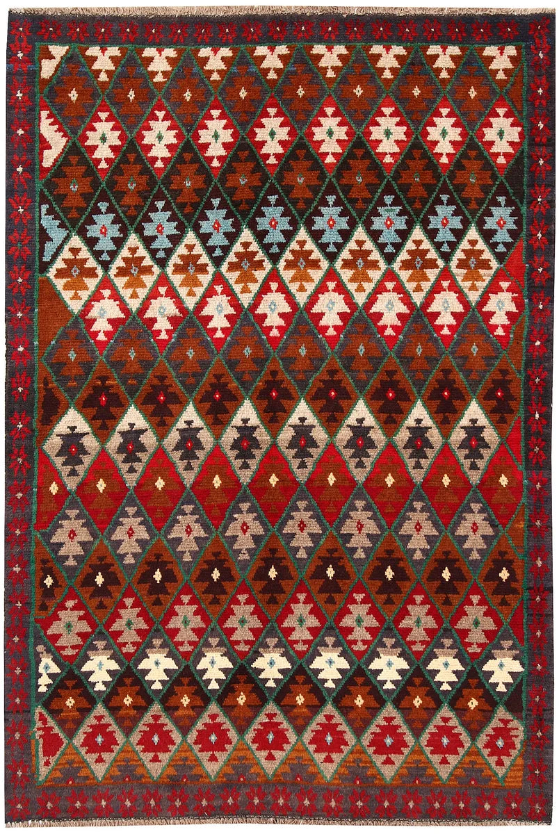 Afghan Baluchi Rug 4' 1 x 5' 9 Hand-Knotted | No. 64116
