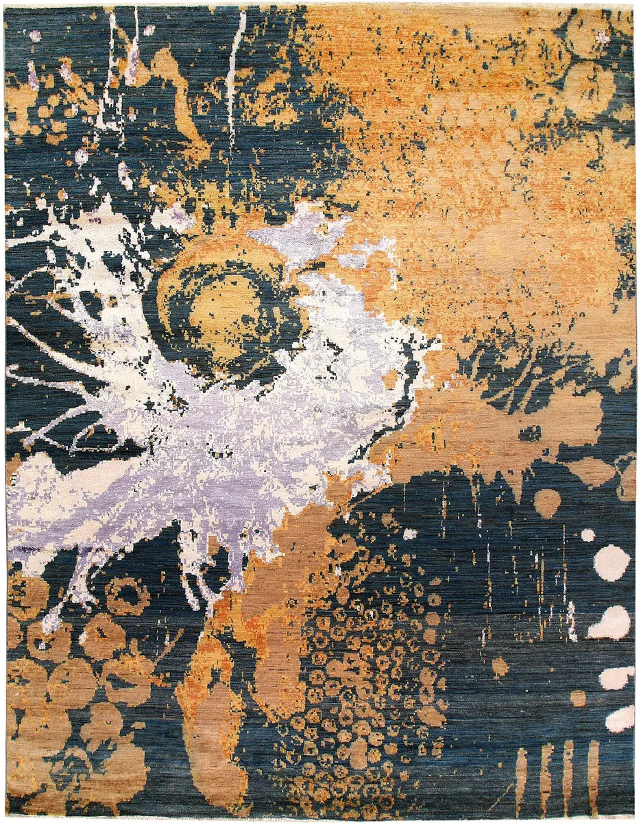 Afghan Abstract Rug 8' x 10' 2" Hand-Knotted | No. 65162