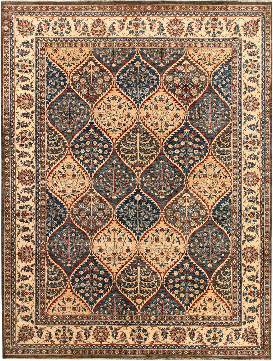 Afghan Oushak Rug 8' 11" x 11' 8" Hand-Knotted | No. 65842