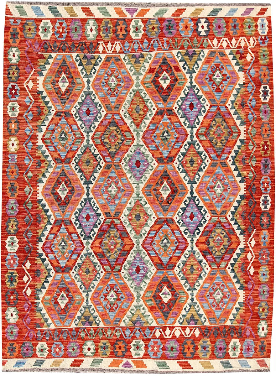 Afghan Kilim Rug 5' 11" x 7' 10" Flat-Weave | No. 66895