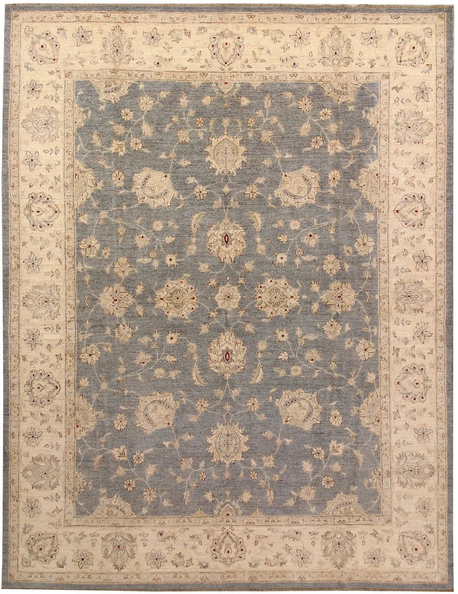 Grey Afghan Oushak Rug 8'1" x 10'2" Hand-Knotted | No. 67352
