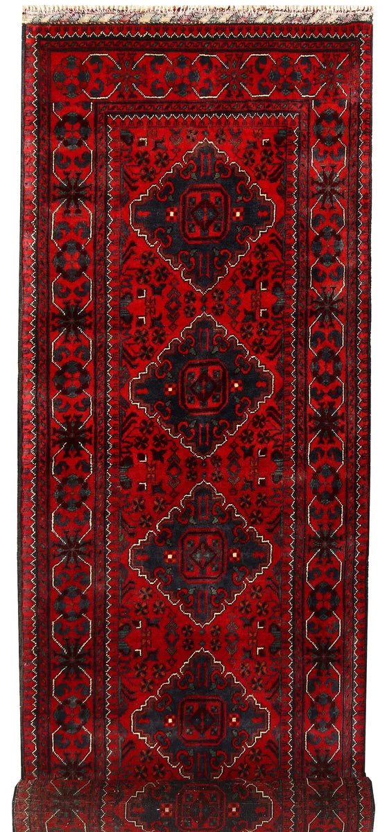Dark Red Afghan Khal Mohammadi Rug 2' 7" x 9' 6" Hand-Knotted | No. 68106