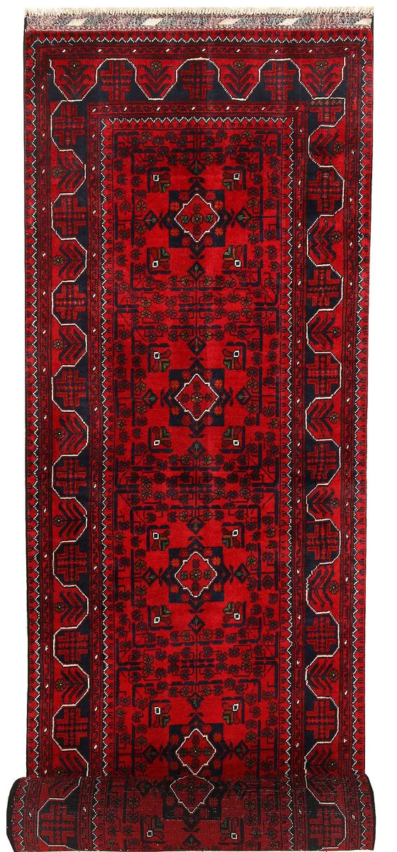 Dark Red Afghan Khal Mohammadi Rug 2' 7" x 9' 1" Hand-Knotted | No. 68118