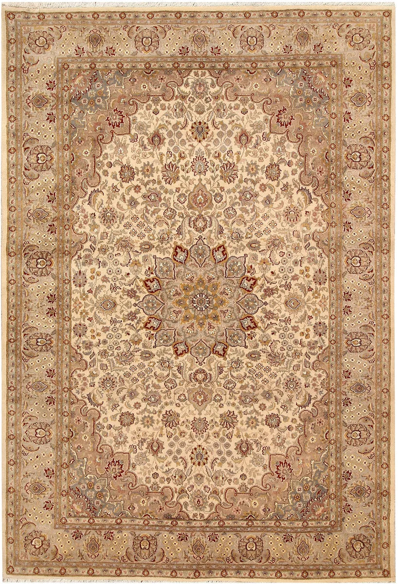 Brown Pakistani Kashan Rug 5' 7" x 8' 2" Hand-Knotted | No. 68328