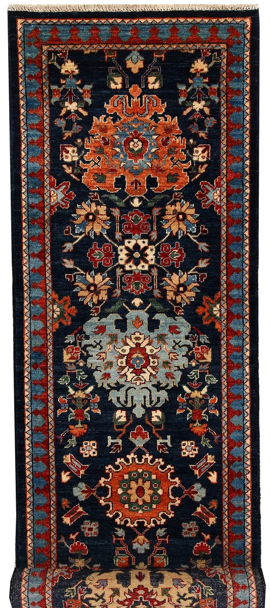 Afghan Ziegler Rug 2' 7" x 9' 9" Hand-Knotted | No. 68681