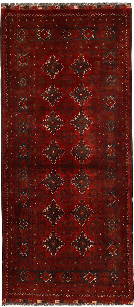 Dark Red Afghan Khal Mohammadi Rug 2'11" x 6'6" Hand-Knotted | No. 69015