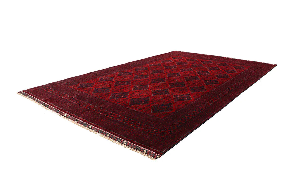 Dark Red Afghan Khal Mohammadi Rug 9' 9" x 12' 6" Hand-Knotted | No. 69581