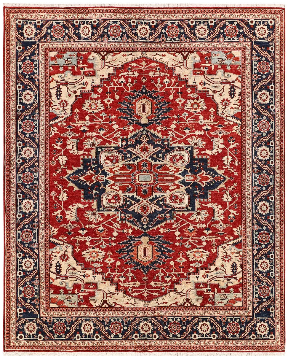Afghan Ziegler Rug 7'11" x 9'6" Hand-Knotted | No. 71436