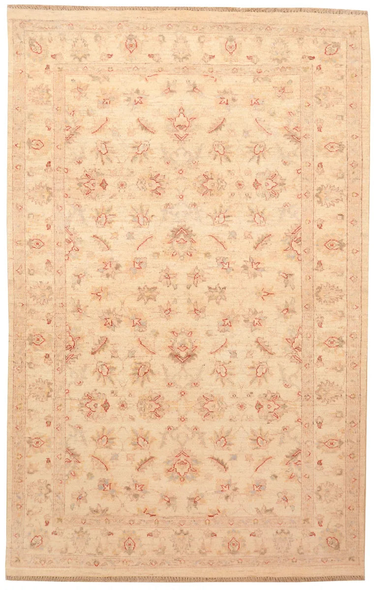 Afghan Ziegler Rug 4'5" x 6'11" Hand-Knotted | No. 71589