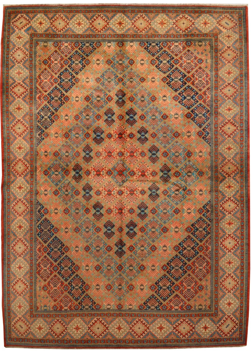 Afghan Kazak Rug 8' 3" x 11' 9" Hand-Knotted | No. 71602