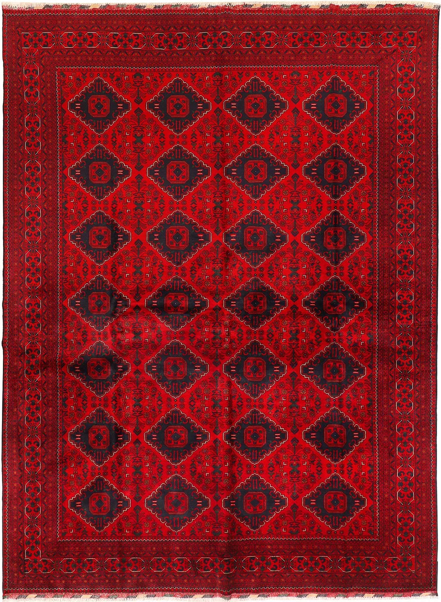 Firebrick Afghan Khal Mohammadi Rug 8' 1" x 11' 1" Hand-Knotted | No. 71640