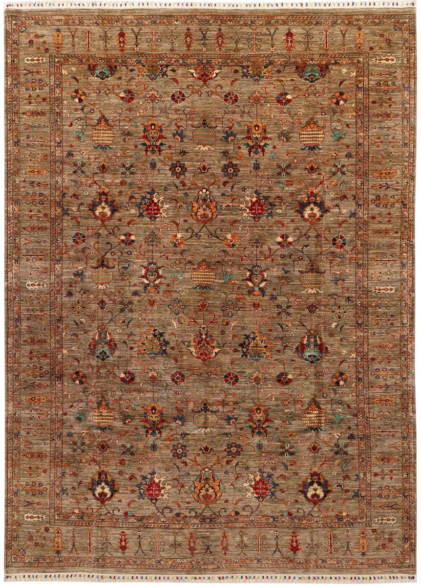 Afghan Kazak Rug 9' x 12' 4" Hand-Knotted | No. 72419