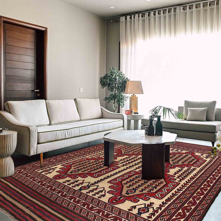 Afghan Saghari Kilim 6' 9" x 9' 3" - No. AL48177