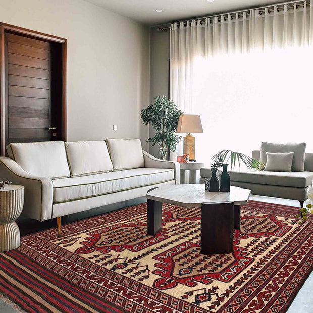 Afghan Saghari Kilim 6' 9" x 9' 3" - No. AL48177