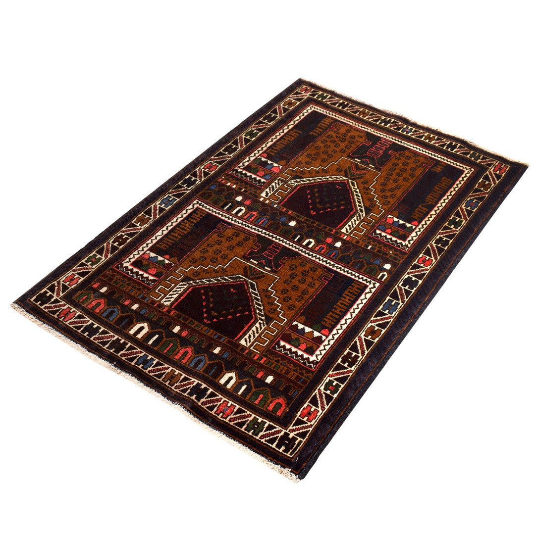 Afghan Prayer Rug 2' 9" x 4' 6" Hand-Knotted view