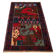 Handmade Pictorial Carpet 2' 9" x 4' 7" - No. AL63495