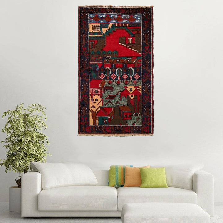 Handmade Pictorial Carpet 2' 9" x 4' 7" - No. AL63495