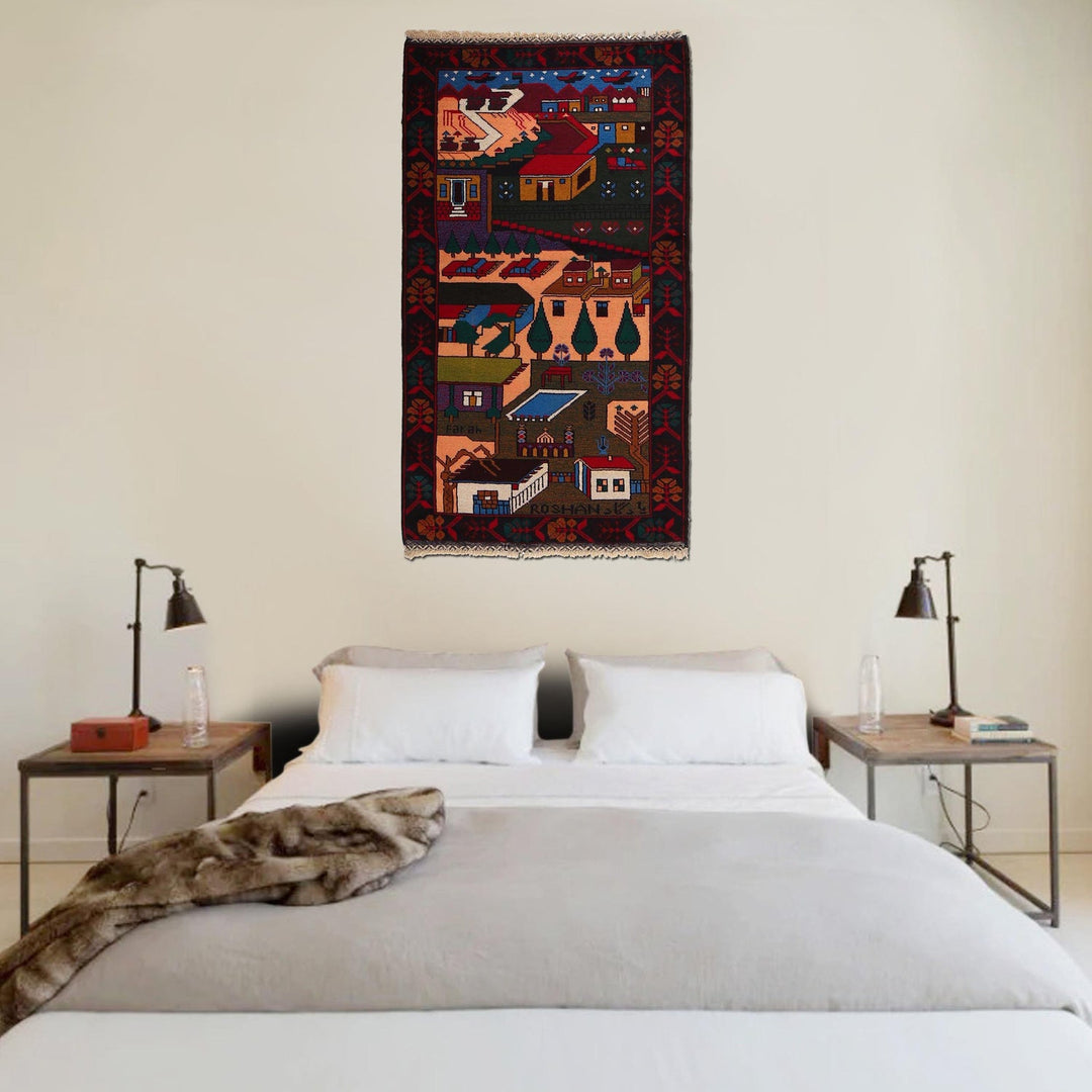 Handmade Pictorial Carpet 2' 8" x 4' 10" - No. AL13954