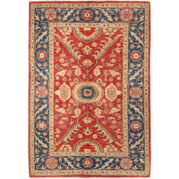 Red Color Heriz Design Rug 4' 0" x 5' 11" - No. AL74842