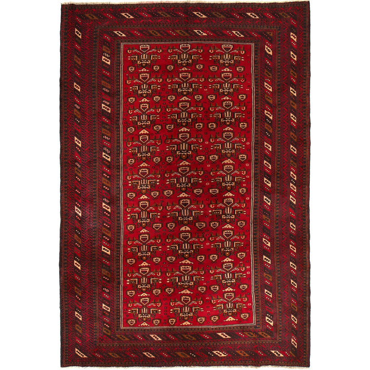 Deep Red Color Baluchi Carpet 6' 9" x 10' 4" - No. AL54738