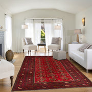Deep Red Color Baluchi Carpet 6' 9" x 10' 4" - No. AL54738