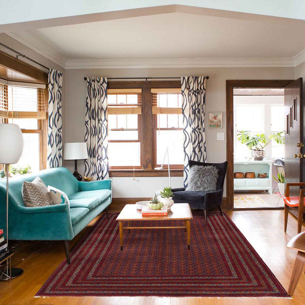 Oriental Handmade Khoja Roshnai Rug 6' 4" x 9' 5" - No. AL30881