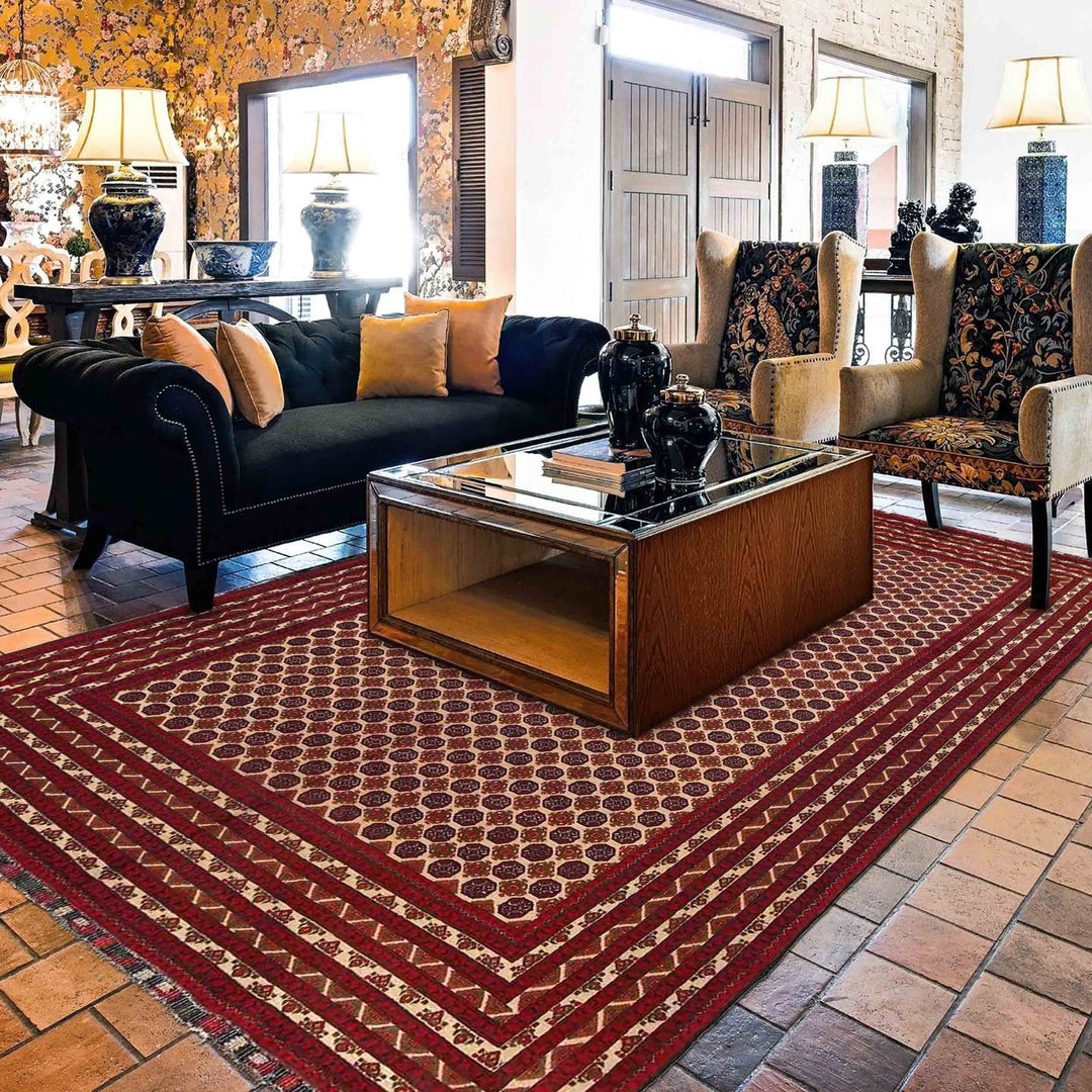 Beige Color Khoja Roshnai Area Rug 6' 5" x 9' 7" - No. AL82044