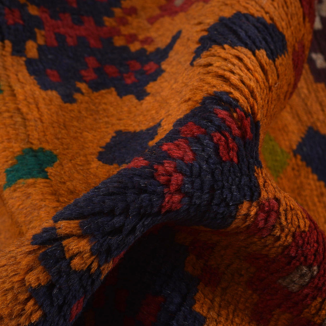 Dark Brown Afghan Baluchi Rug 6' 2" x 7' 9" Hand-Knotted | No. AL98110