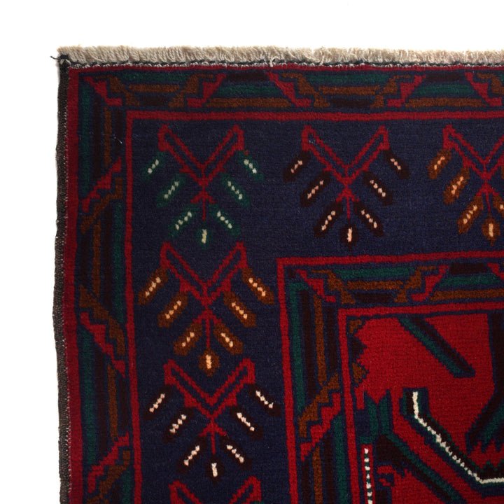 Blue Afghan Baluchi Rug 6' 5" x 9' 7" Hand-Knotted | No. AL34012