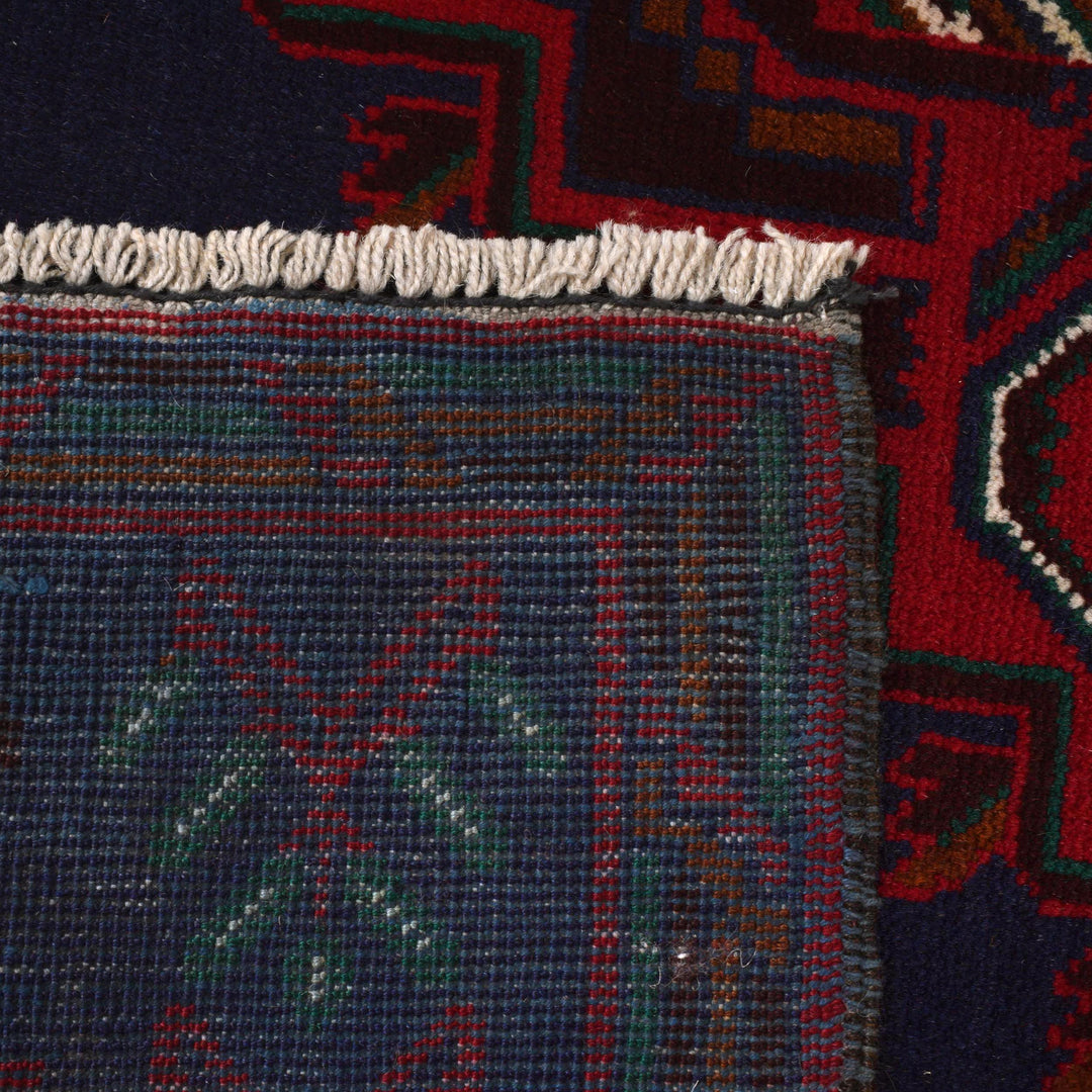 Blue Afghan Baluchi Rug 6' 5" x 9' 7" Hand-Knotted | No. AL34012