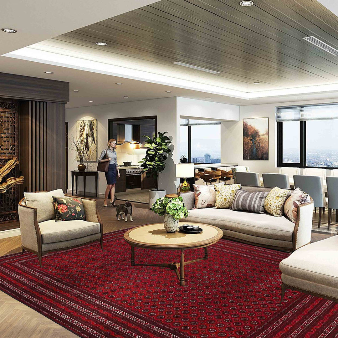 Oriental Handmade Khoja Roshnai Rug 6' 8" x 9' 5" - No. AL46416