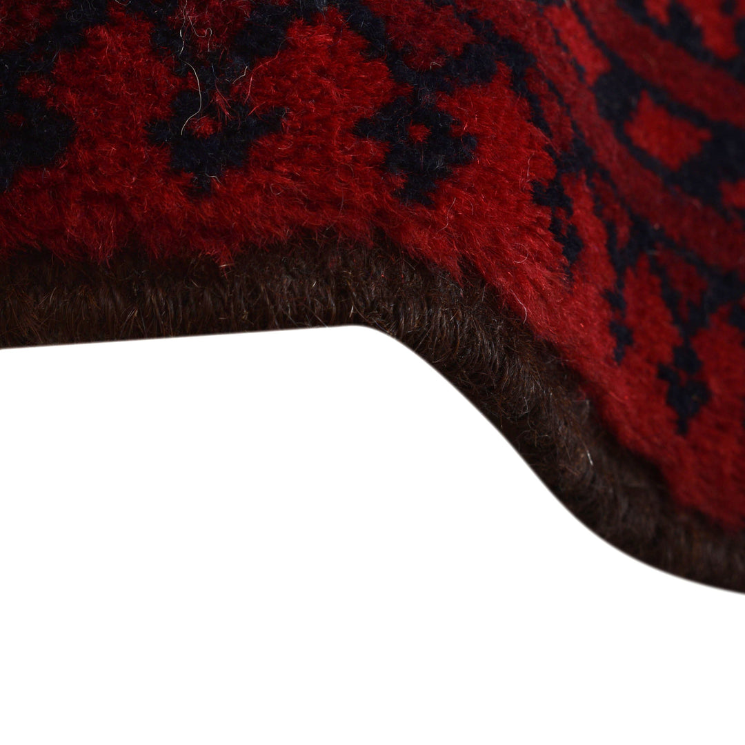 Red Afghan Filpa Area Rug - Handmade Oriental Wool Carpet 8' 8" x 11' 5" - No. AL772501