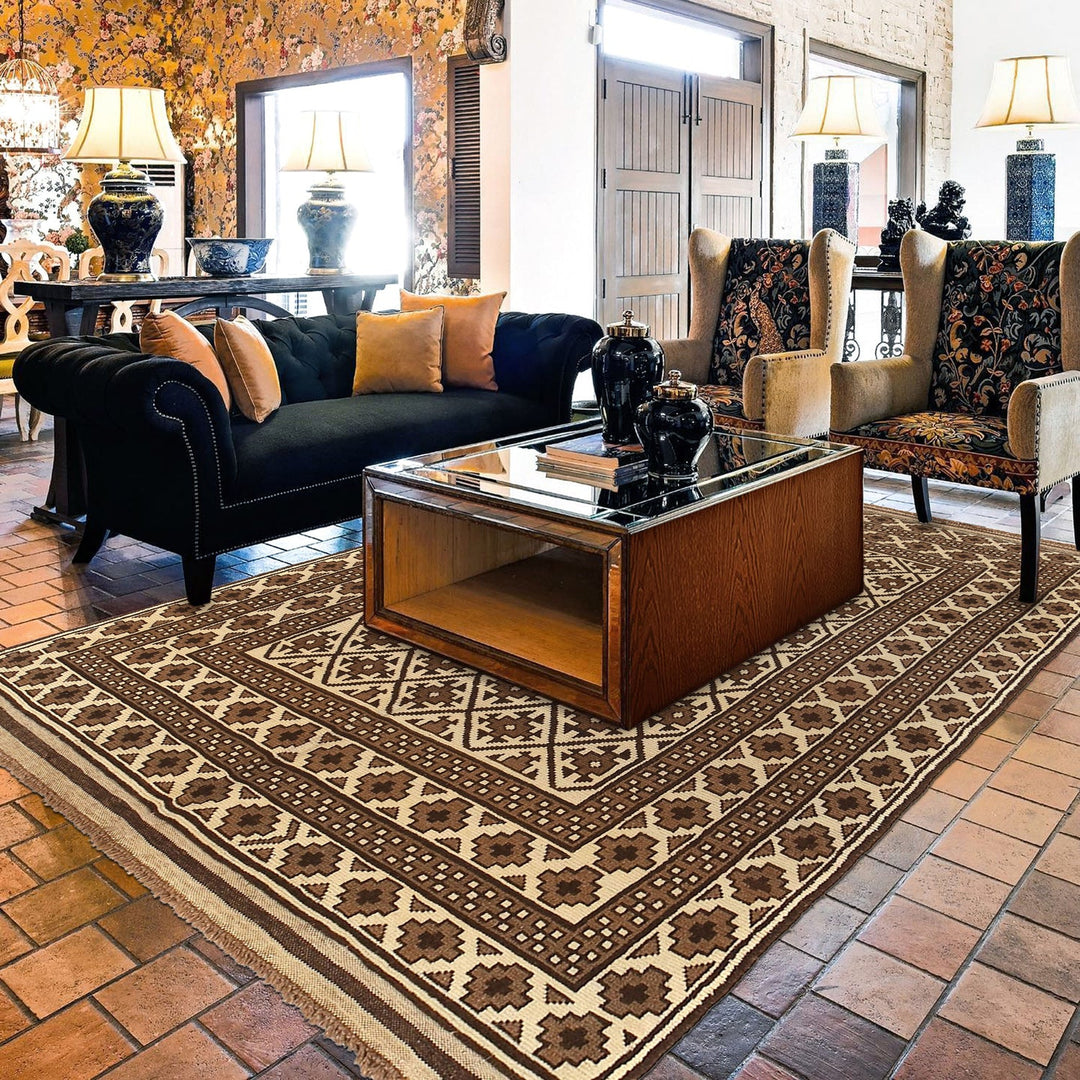 Handmade Afghan Carpet 6' 0" x 9' 1" - No. AL49641