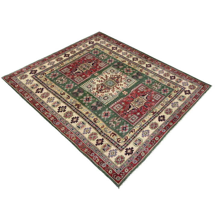 Afghan Kazak Rug 5' 0" x 6' 6" Hand-Knotted | No. AL100535