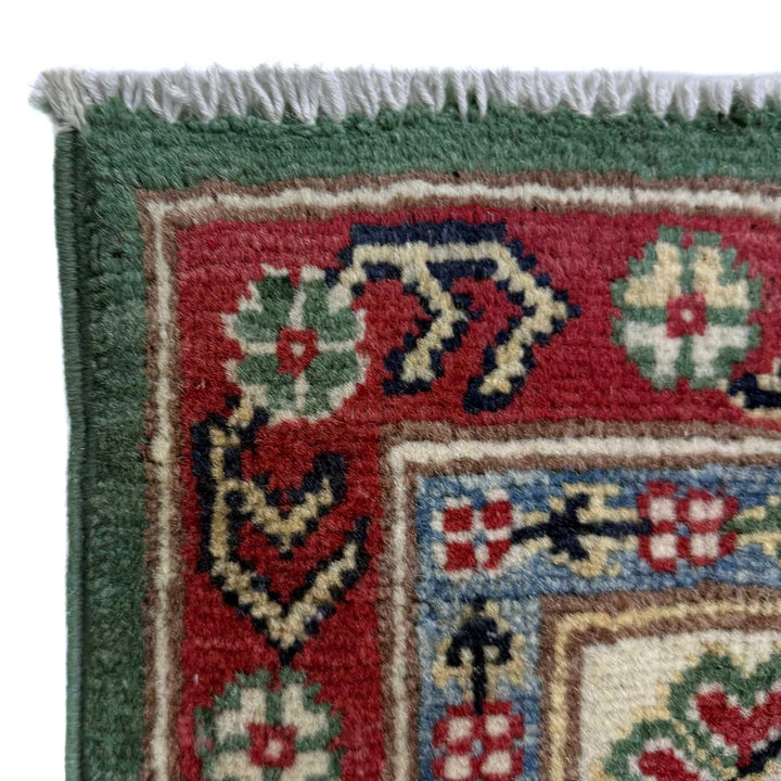 Afghan Kazak Rug 5' 0" x 6' 6" Hand-Knotted | No. AL100535